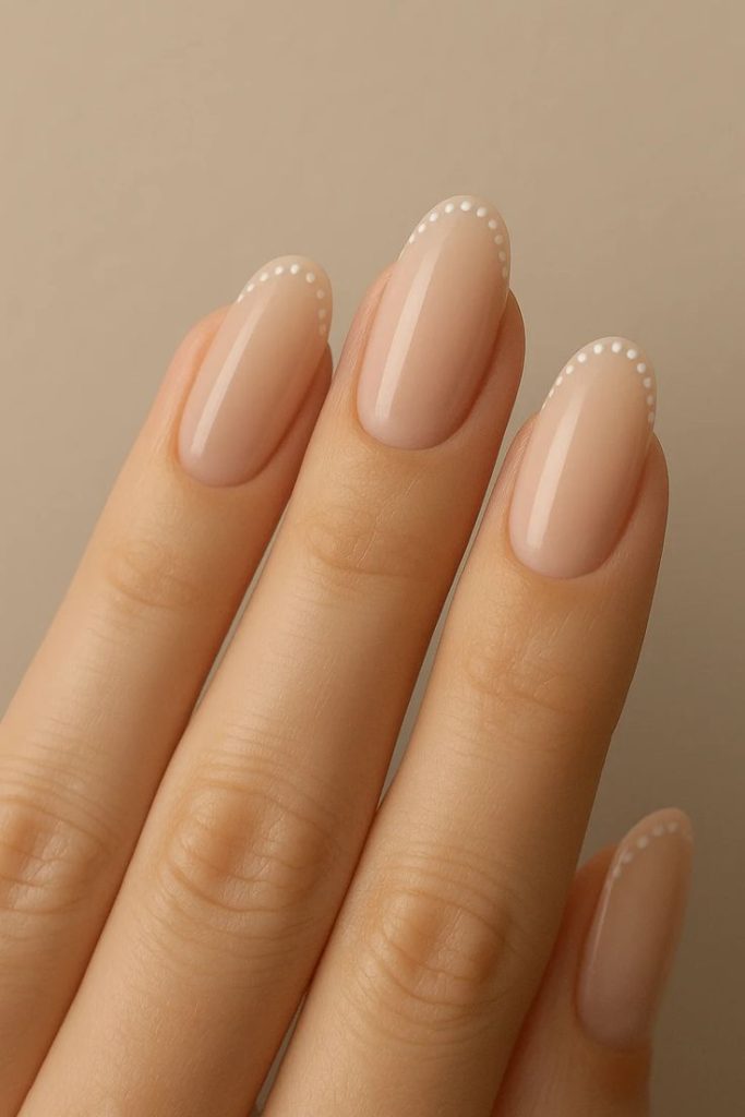 Sheer Nude Dot Border Sheer Nude Dot Border — Simple Wedding Nails 2027