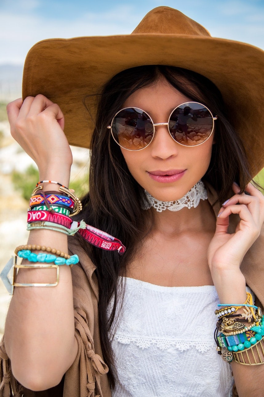 Bohemian Layers with Fringe Jacket and Wide-Brim Hat Bohemian Layers with Fringe Jacket and Wide-Brim Hat — Coachella Outfits 2027