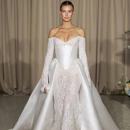 Bridal Elegance: Off-the-Shoulder Lace Gown Bridal Elegance: Off-the-Shoulder Lace Gown — All White Outfits 2027