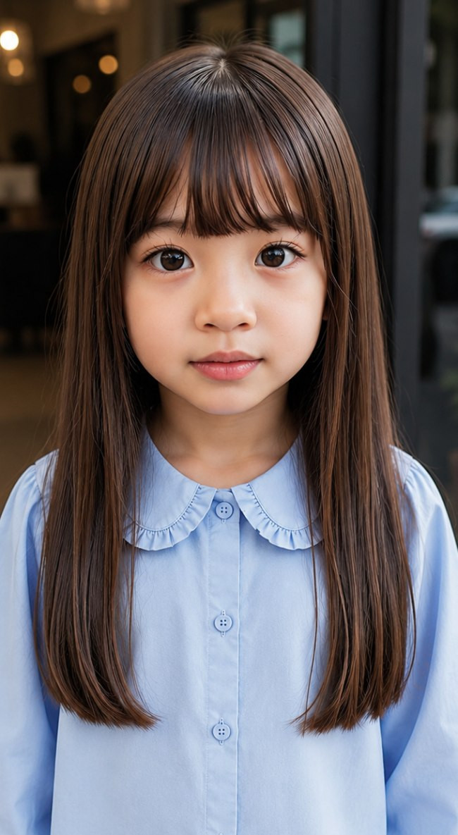 The Neat Shoulder-Length Cut With Blunt Fringe The Neat Shoulder-Length Cut With Blunt Fringe — Bangs 2027 for Kids