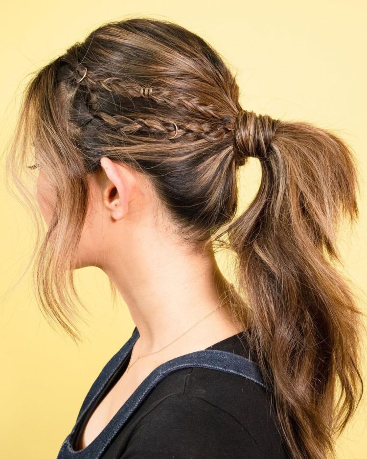 Collarbone Ponytail with Braided Accents Collarbone Ponytail with Braided Accents — Game Day Hairstyles 2026