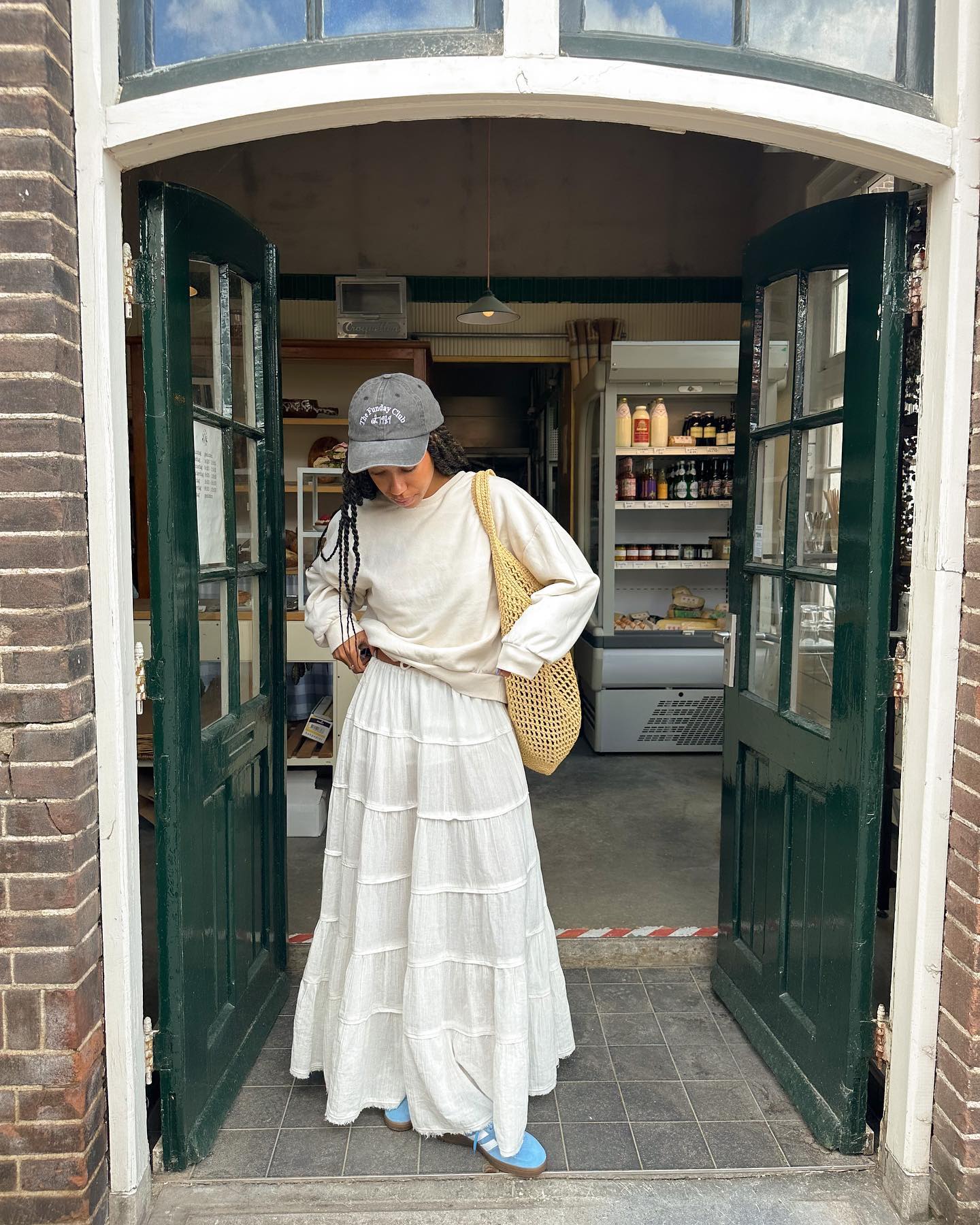 Sweatshirt and Tiered Skirt Casual Combo — Tiered Skirt Outfits 2027
