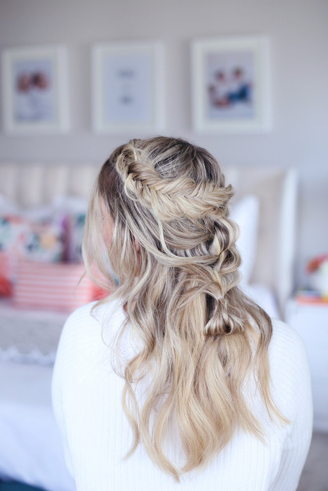 Half-Up Half-Down with Braided Crown — School Hairstyles 2027 for Mixed Hair