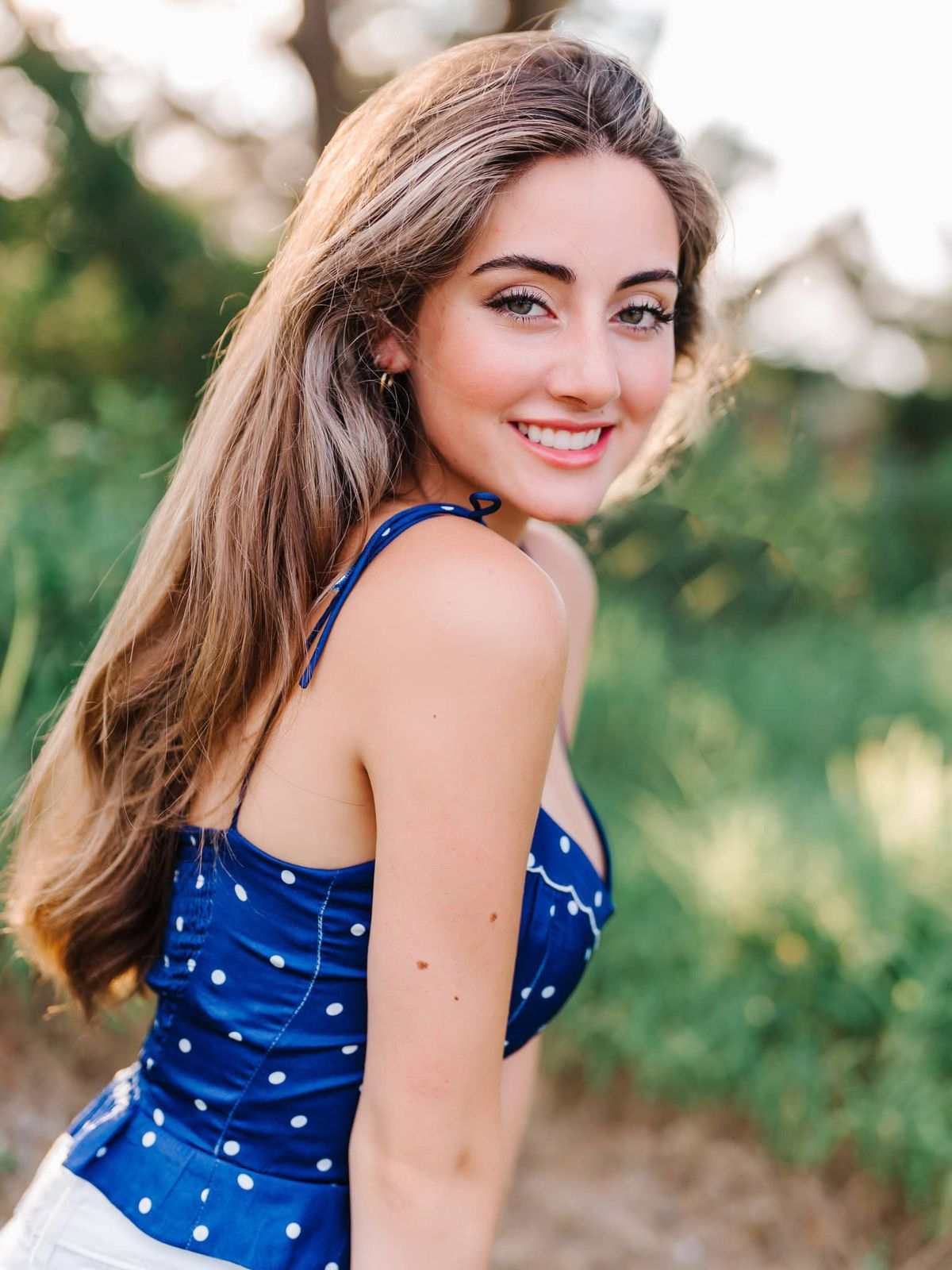 Summer Sweetheart: Polka Dot Top with Spaghetti Straps Summer Sweetheart: Polka Dot Top with Spaghetti Straps — Senior Photo Outfits 2027