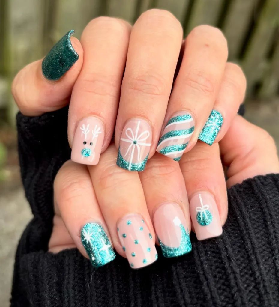 Festive Short Square Nails Festive Short Square Nails — Winter Wonderland Nails 2027