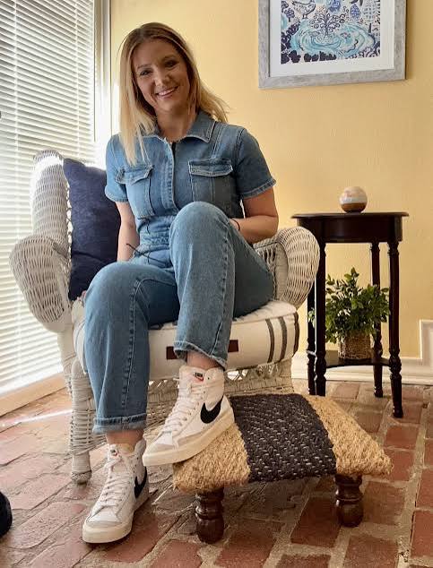 Denim Jumpsuit with High-Top Sneakers Denim Jumpsuit with High-Top Sneakers — Nike Outfits 2027
