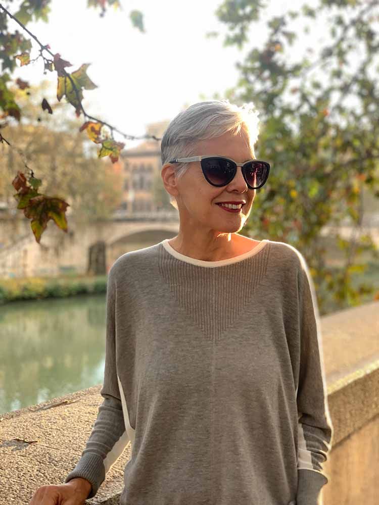 Short Pixie With Wispy Bangs in Silver — Transitioning to Gray Hair 2027