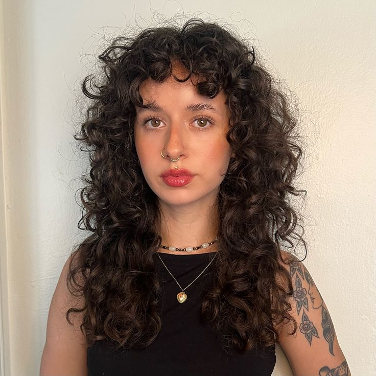 Short Curly Bangs on Thick Dark Hair Short Curly Bangs on Thick Dark Hair — Bangs Trends 2027