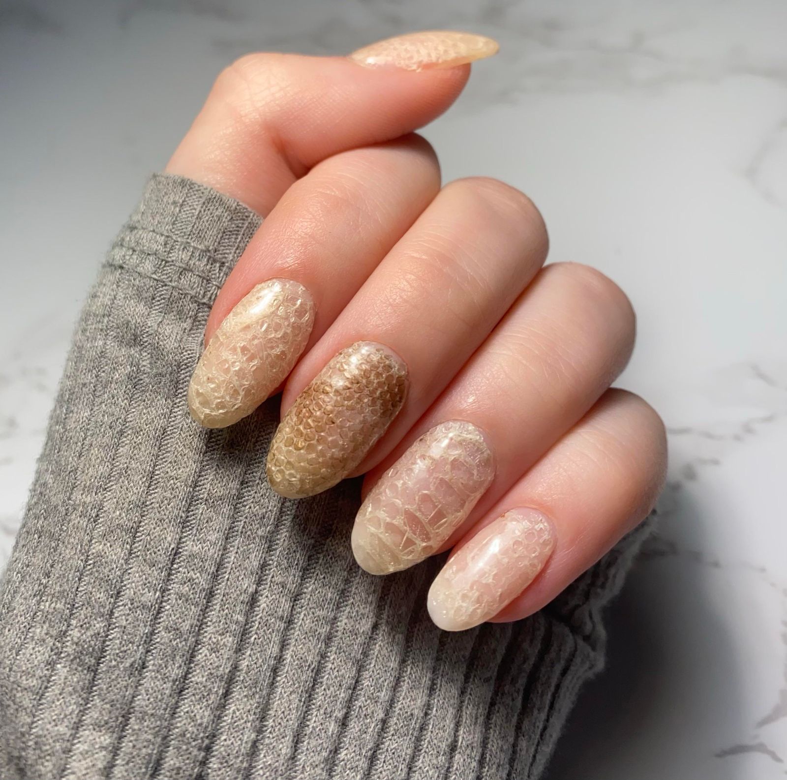 Subtle Shimmer Textured Visual Idea Subtle Shimmer Textured Visual Idea — Snake Print Nails 2027