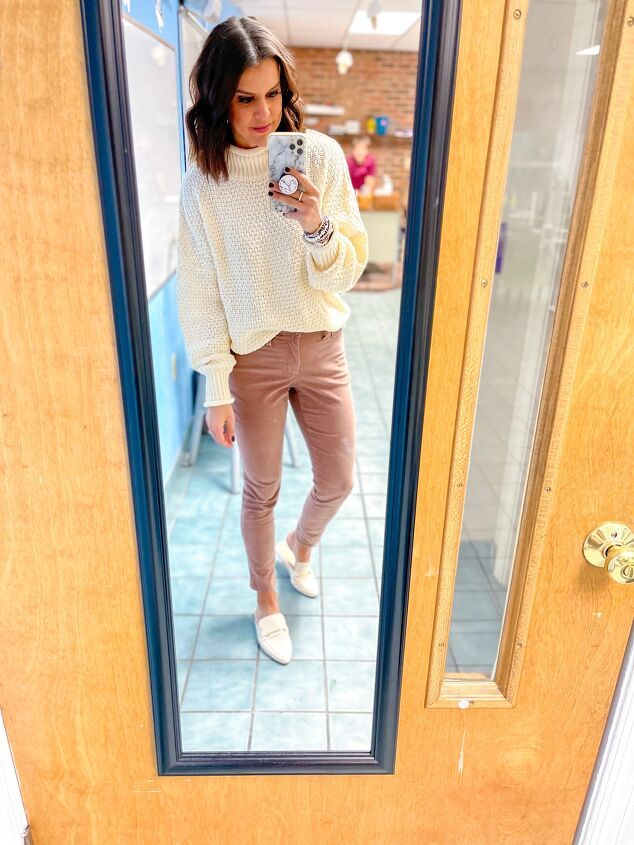 Dusty Rose Corduroy Pants with Cream Turtleneck Dusty Rose Corduroy Pants with Cream Turtleneck — Winter Outfits 2027 for Work