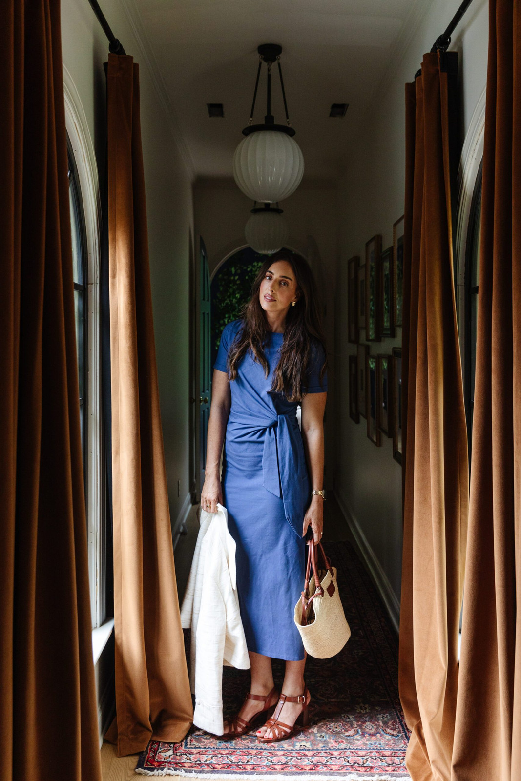 Tie-Waist Midi Dress with Draped Blazer for Sophistication Tie-Waist Midi Dress with Draped Blazer for Sophistication — Italian Restaurant Outfits 2027