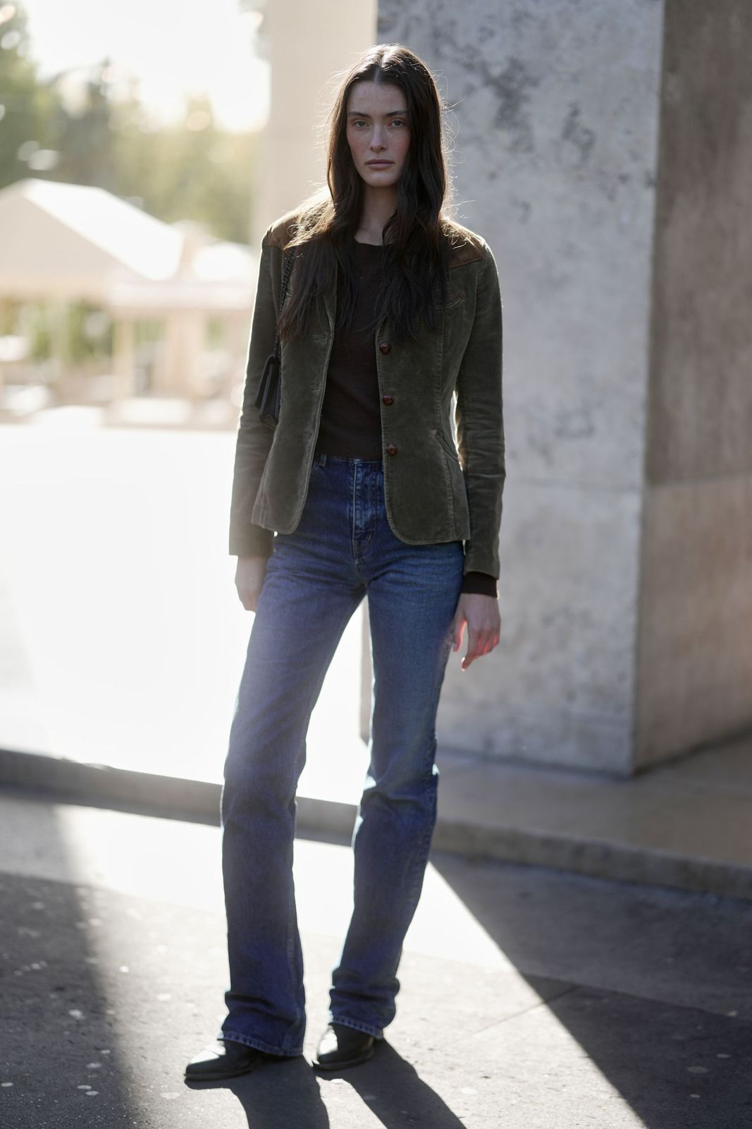 Black Heeled Loafers Outfit Idea Black Heeled Loafers Outfit Idea — Bootcut Jeans Outfits 2027 with Heels