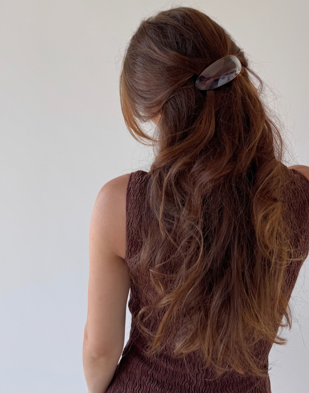 Large Tortoiseshell Barrette Side Half-Up — Barrette Hairstyles 2027