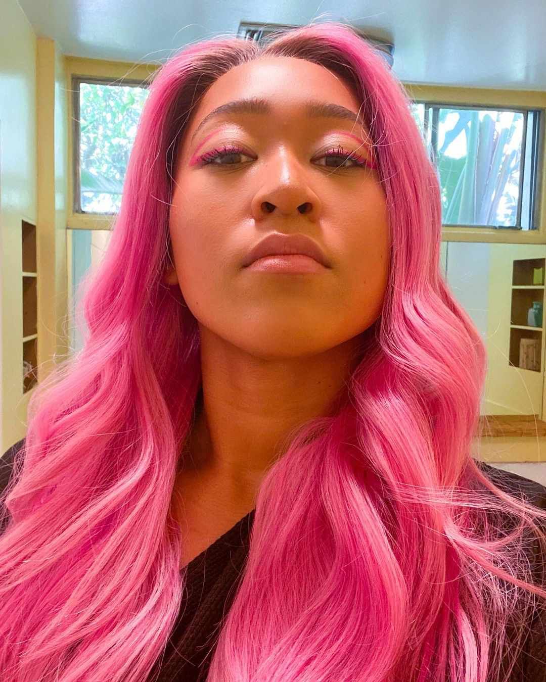 Uniform Bright Pink Mid-Back Waves — Pink Hair 2027