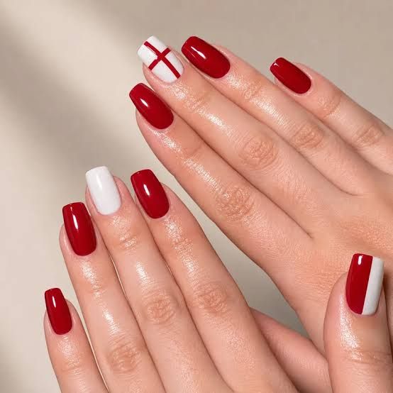 Visual Idea — Representing The England Flag Cheer Nails Team Colors 2027