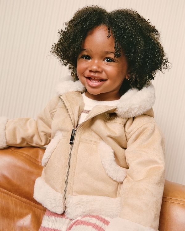 Chic Faux Fur Trimmed Jacket Over Matching Set Chic Faux Fur Trimmed Jacket Over Matching Set — Toddler Girl Outfits 2027