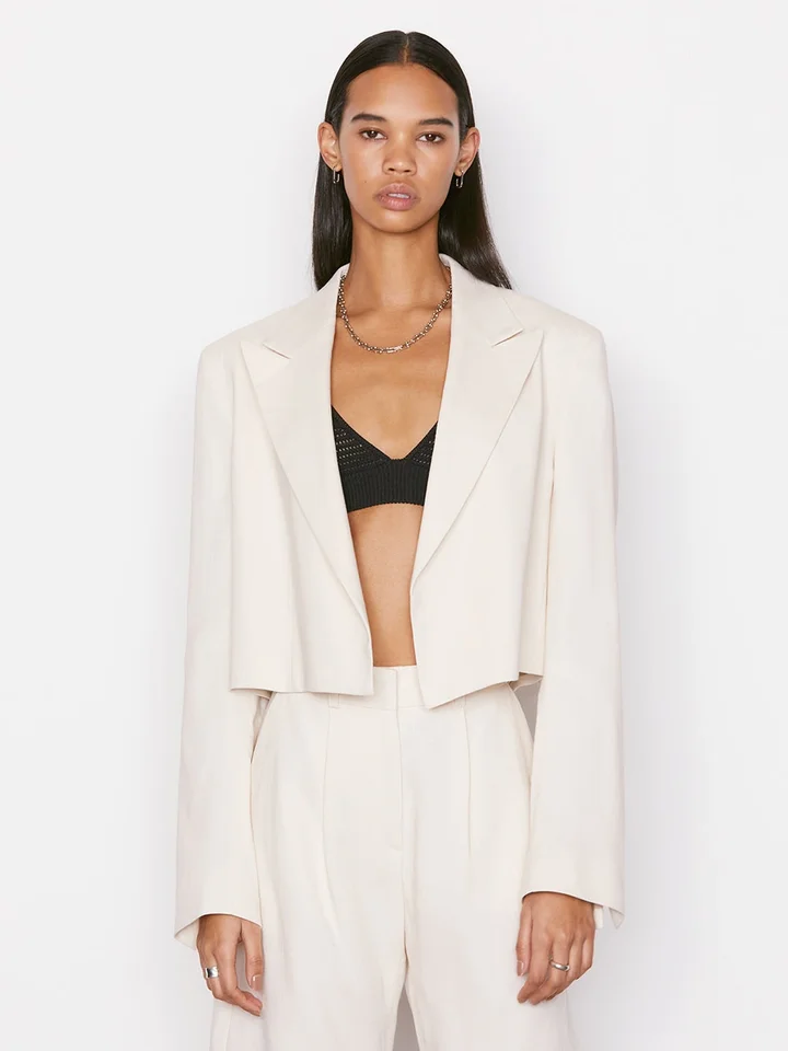 Black Cropped Blazer with Satin Lapels and Pencil Skirt Black Cropped Blazer with Satin Lapels and Pencil Skirt — Cropped Blazer Outfits 2027