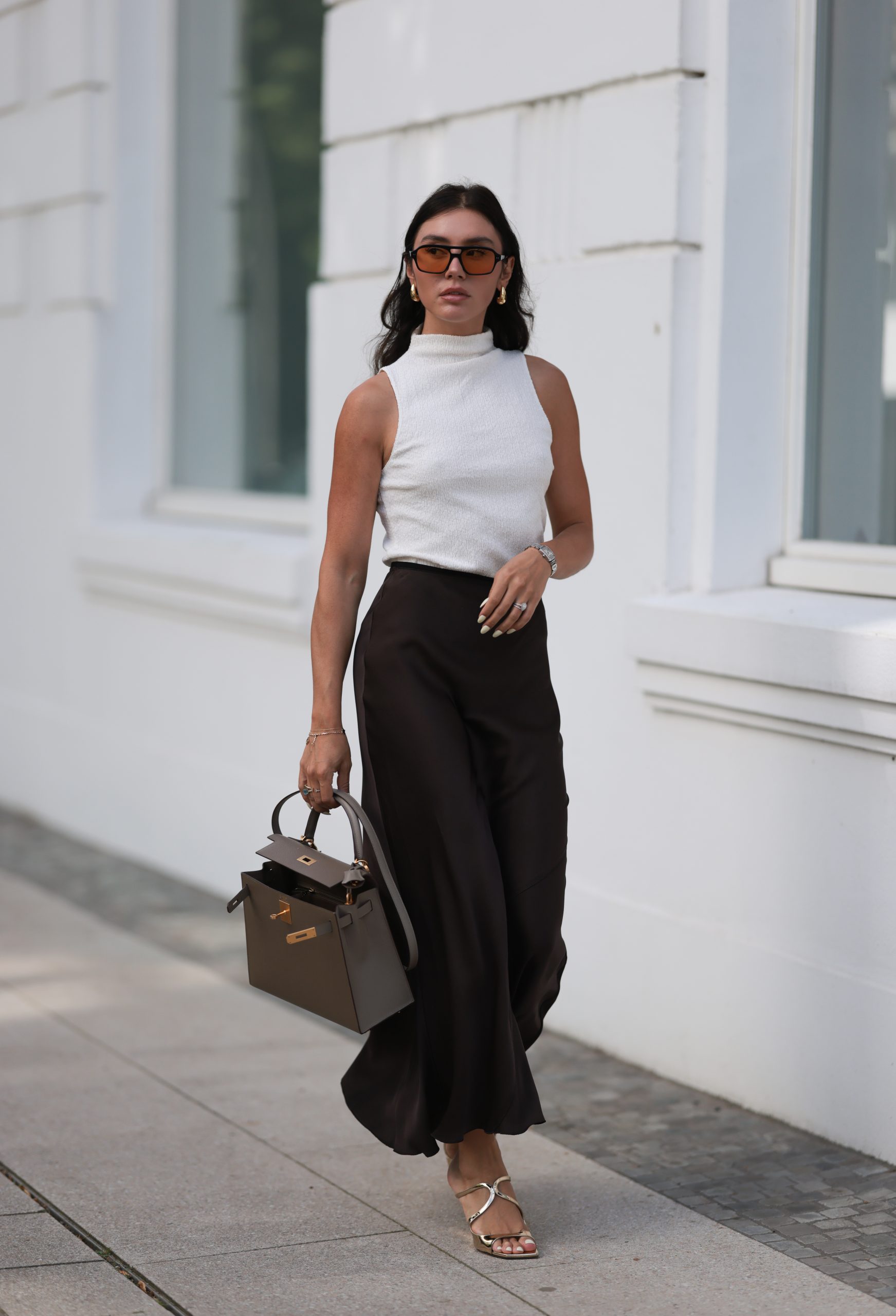 White Sleeveless Top with Flowy Wide-Leg Pants for Summer Office — Office Outfits for Women 2027