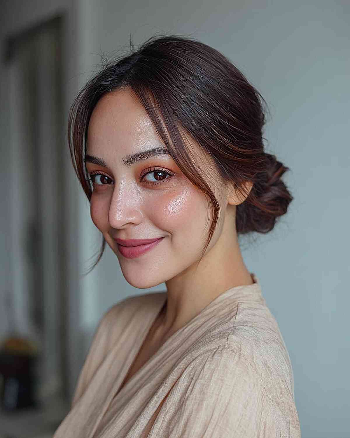 Wispy Bangs Visual Idea Wispy Bangs Visual Idea — Messy Low Bun 2027