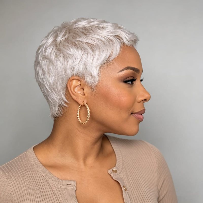 Platinum Silver Pixie With Wavy Layers Platinum Silver Pixie With Wavy Layers — Silver Pixie 2027