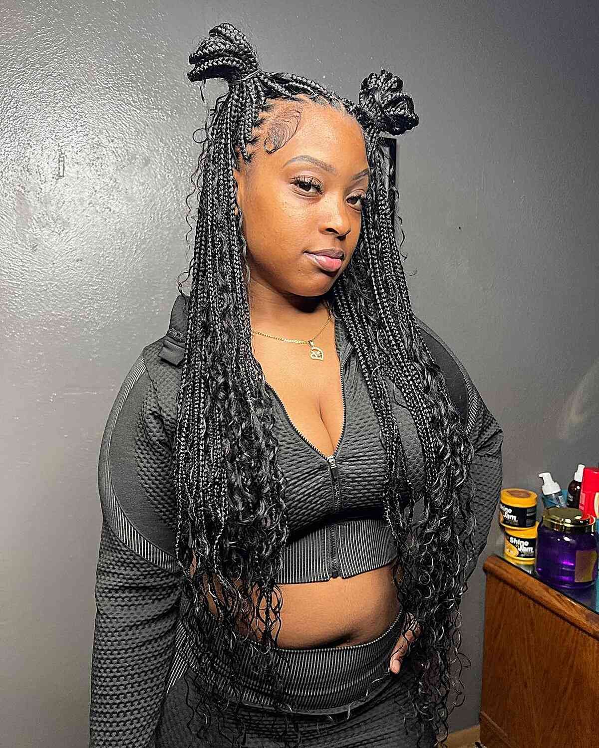 Knotless Braids With Wavy Ends Visual Idea Knotless Braids With Wavy Ends Visual Idea — Knotless Braids 2027 for Round Face