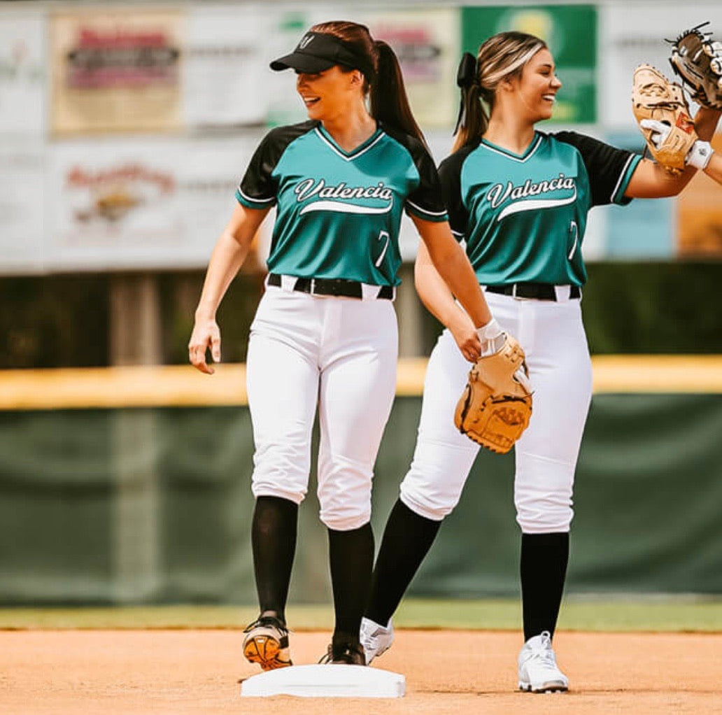 Coordinated Teal and Black Team Uniforms Coordinated Teal and Black Team Uniforms — Softball Outfits for Women 2027