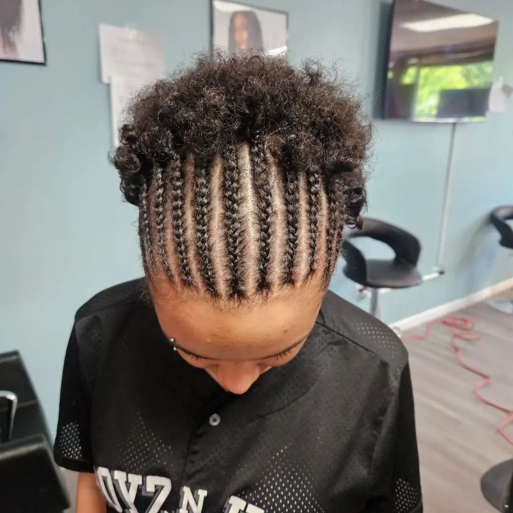 Ear Visual Idea Ear Visual Idea — Cornrows 2027 with Curls
