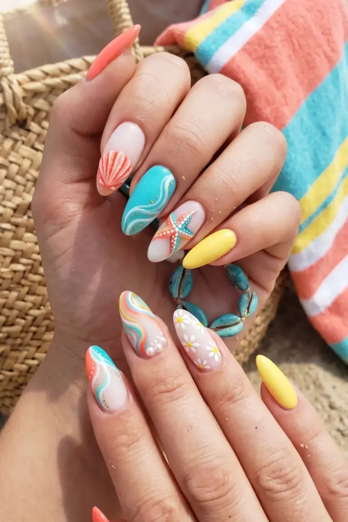 Mixed Summer Beach Theme Art Mixed Summer Beach Theme Art — Summer Nail Trends 2027