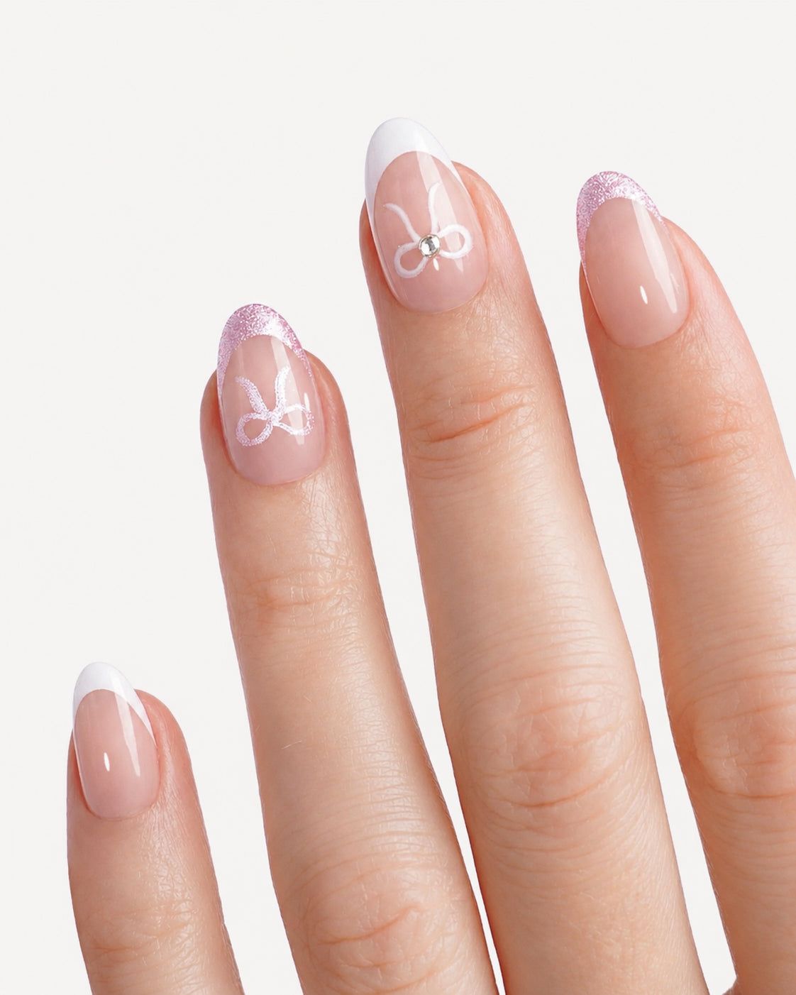 Short Square Pearls And White Bows Short Square Pearls And White Bows — Bow French Tip Nails 2027