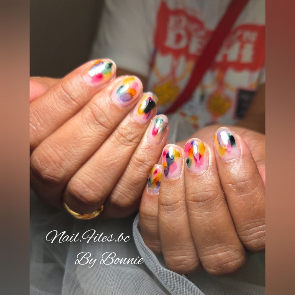 Short Oval Watercolor Art Nails Short Oval Watercolor Art Nails — Polygel Nails 2027