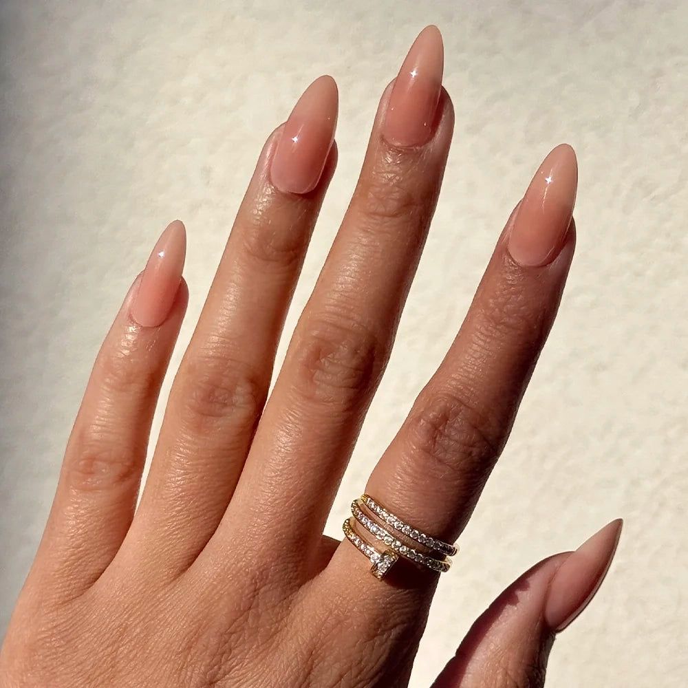 Sheer Peach Almond Jelly Nails — Peach Nails 2027 for Pale Skin