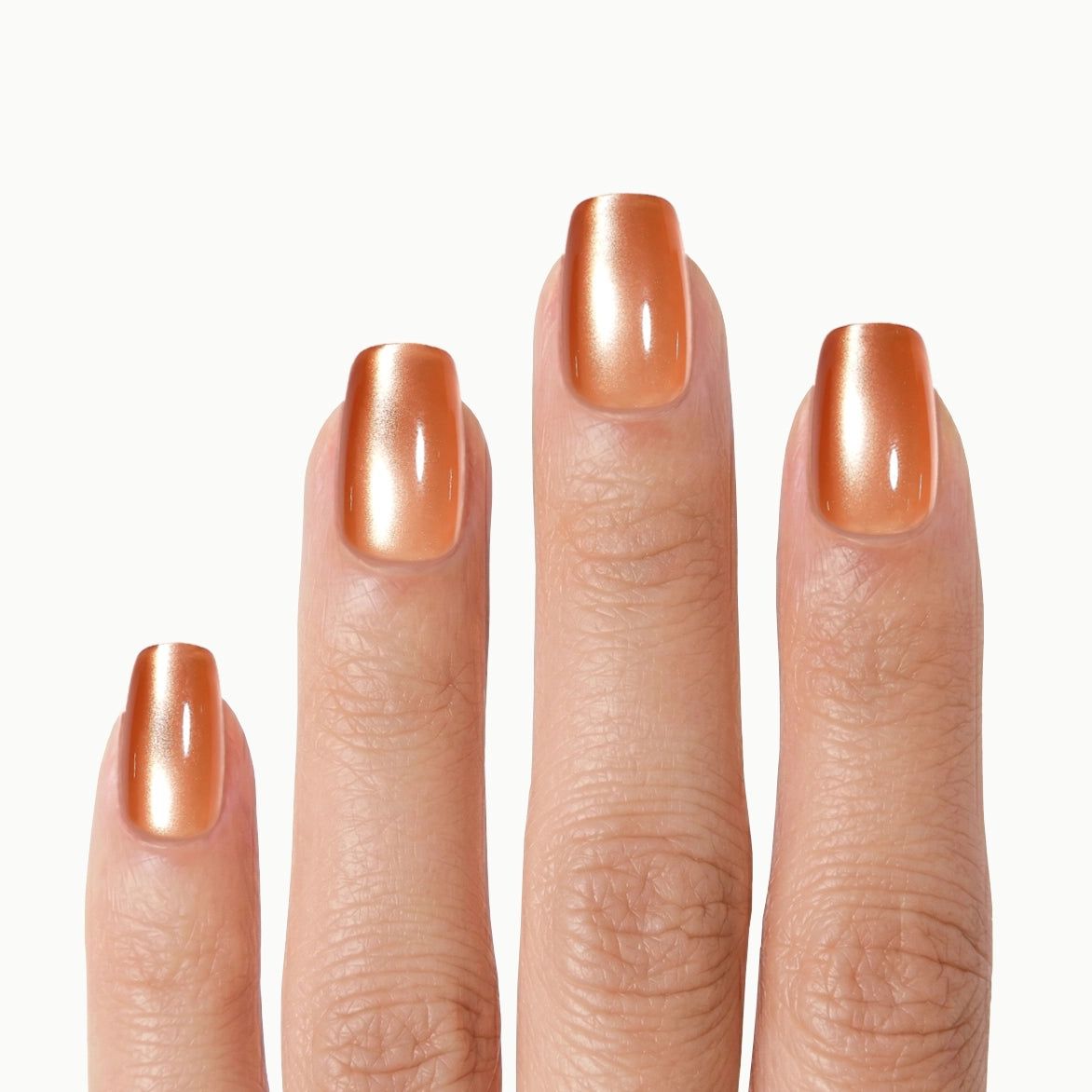 Vibrant Peach Chrome Short Squares Vibrant Peach Chrome Short Squares — Peach Chrome Nails 2027