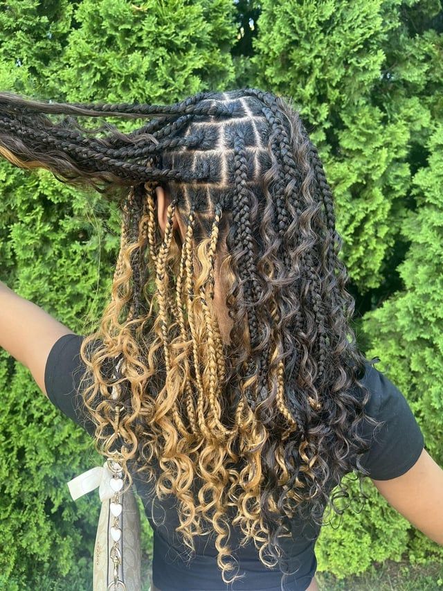 Braided Bob With Curly Ends Braided Bob With Curly Ends — Boho Knotless Braids 2027