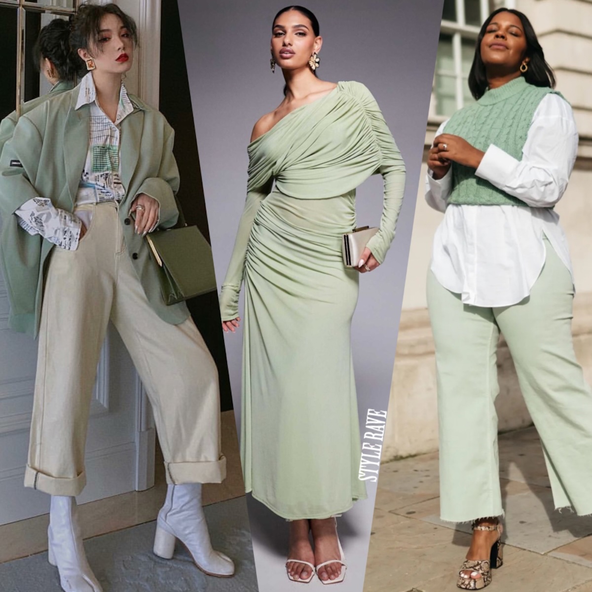 Smart Casual Layering: Oversized Blazer with Cream Trousers — Sage Green Outfits 2027