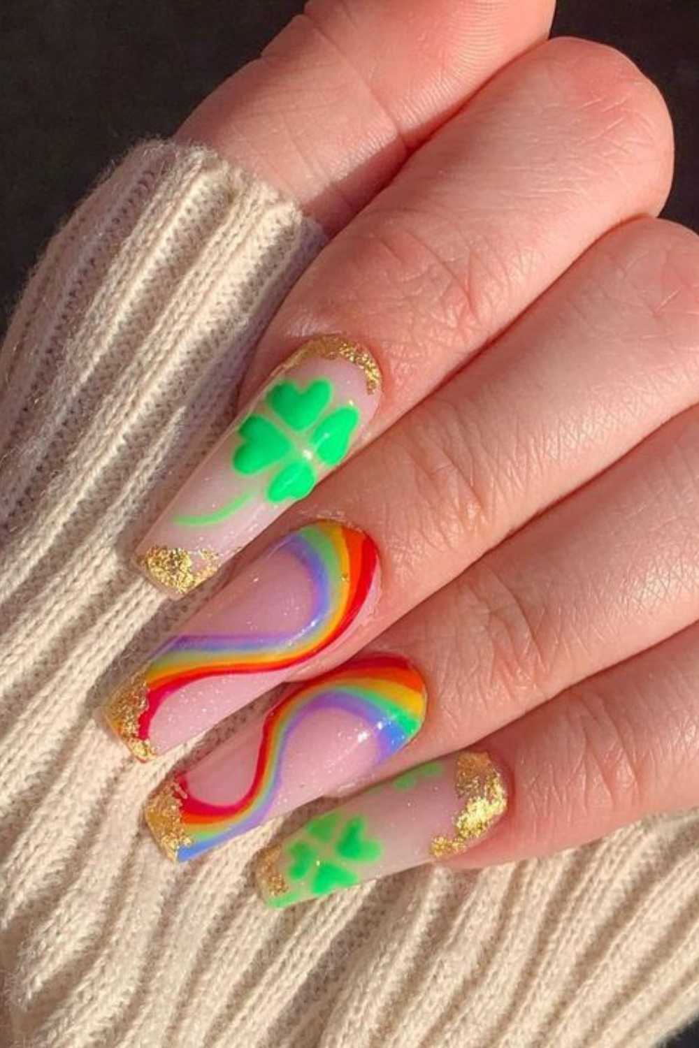 Rainbow Swirls and Shamrocks on Coffin Nails Rainbow Swirls and Shamrocks on Coffin Nails — Rainbow Nails 2027