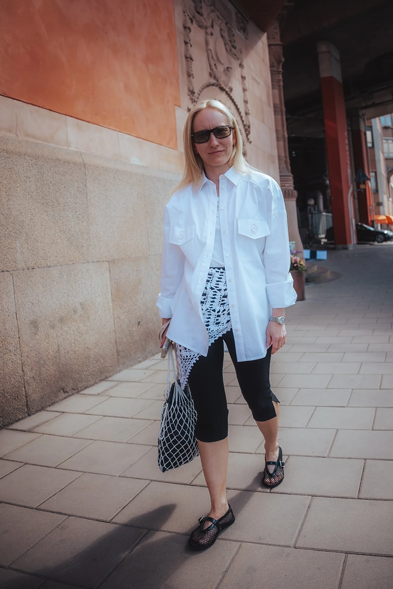 Oversized Shirt with Lace Detail Hem Oversized Shirt with Lace Detail Hem — Sheer Top Outfits 2027