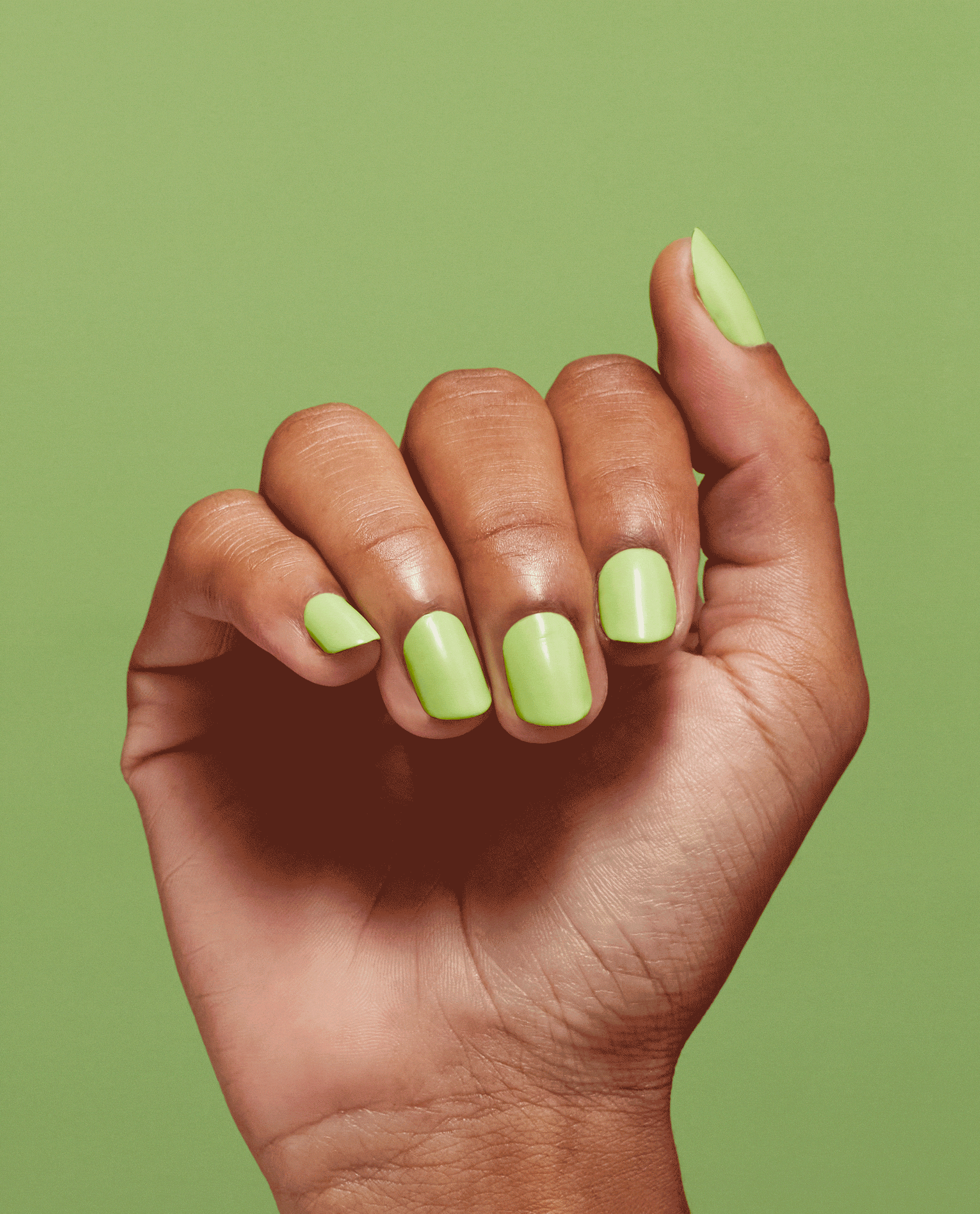 Solid Lime Green Glossy Squares — Summer Dip Nails 2027