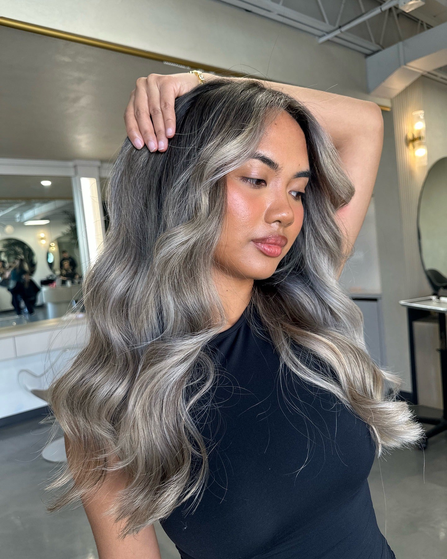 Mid-Back Ash Base With Platinum Balayage Mid-Back Ash Base With Platinum Balayage — Blonde Balayage 2027