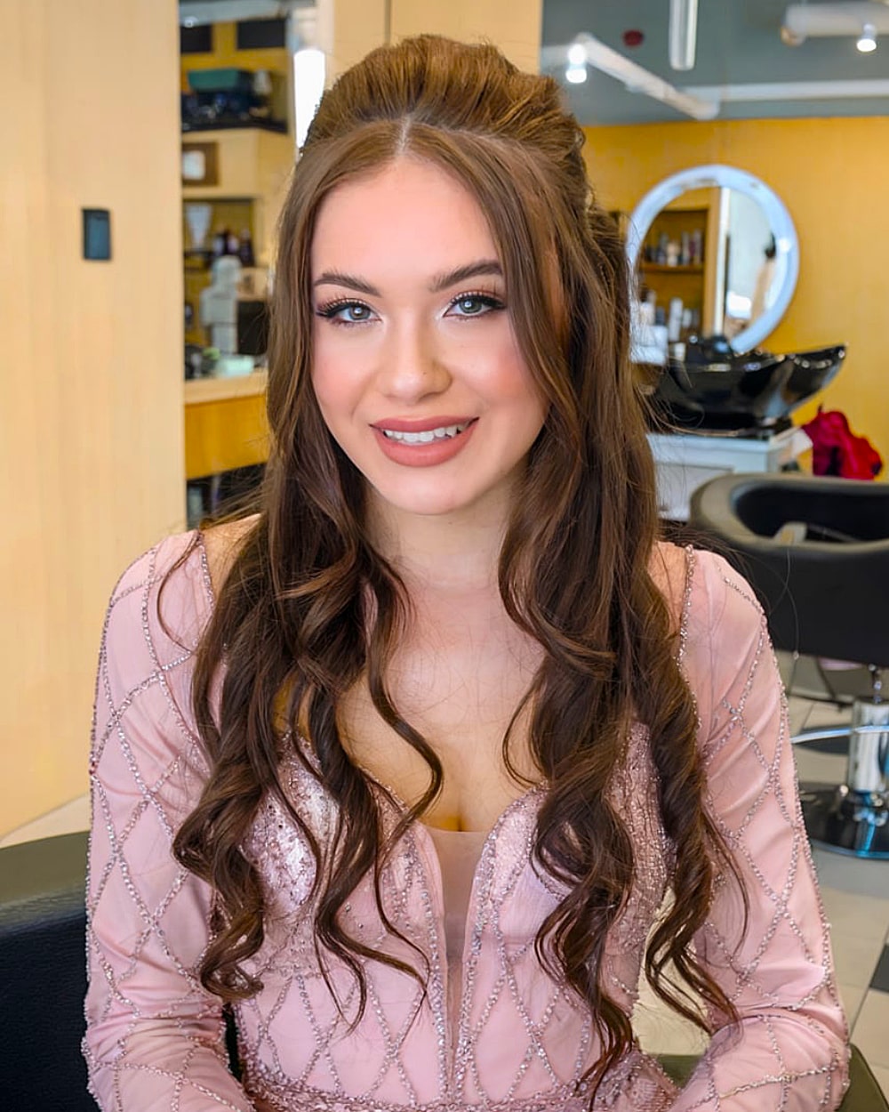 Half Up Half Down With Loose Waves — Holiday Party Hairstyles 2026