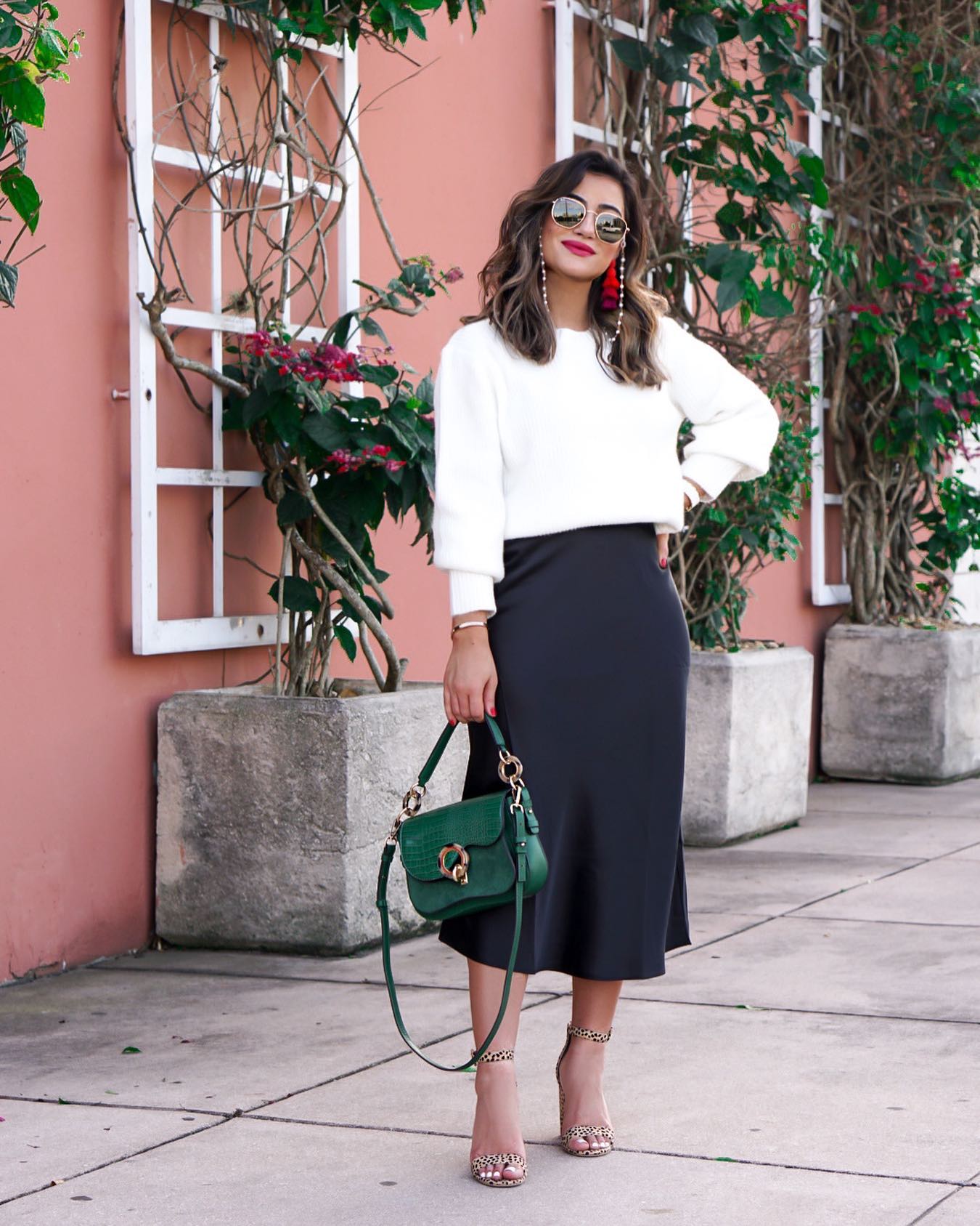 Elegant Evening Attire with a Charcoal Satin Midi Skirt — Midi Skirts 2027