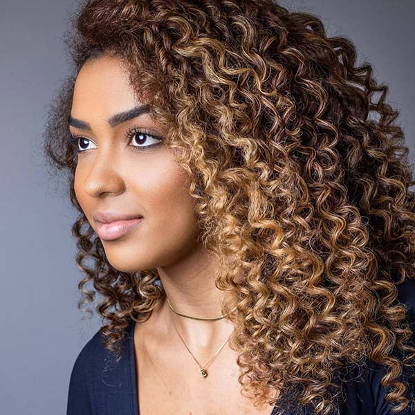 Golden Blonde Highlights on Dark Brown Curls Golden Blonde Highlights on Dark Brown Curls — Highlights Trends 2027