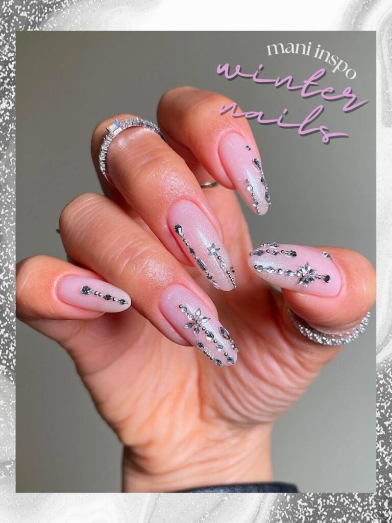 Dazzling Rhinestone Snowflake Stilettos Dazzling Rhinestone Snowflake Stilettos — Winter Vacation Nails 2027