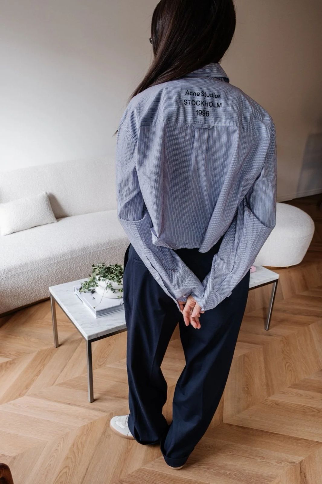 Casual Outfit Idea Casual Outfit Idea — Navy Blue Pleated Pants Outfits 2027