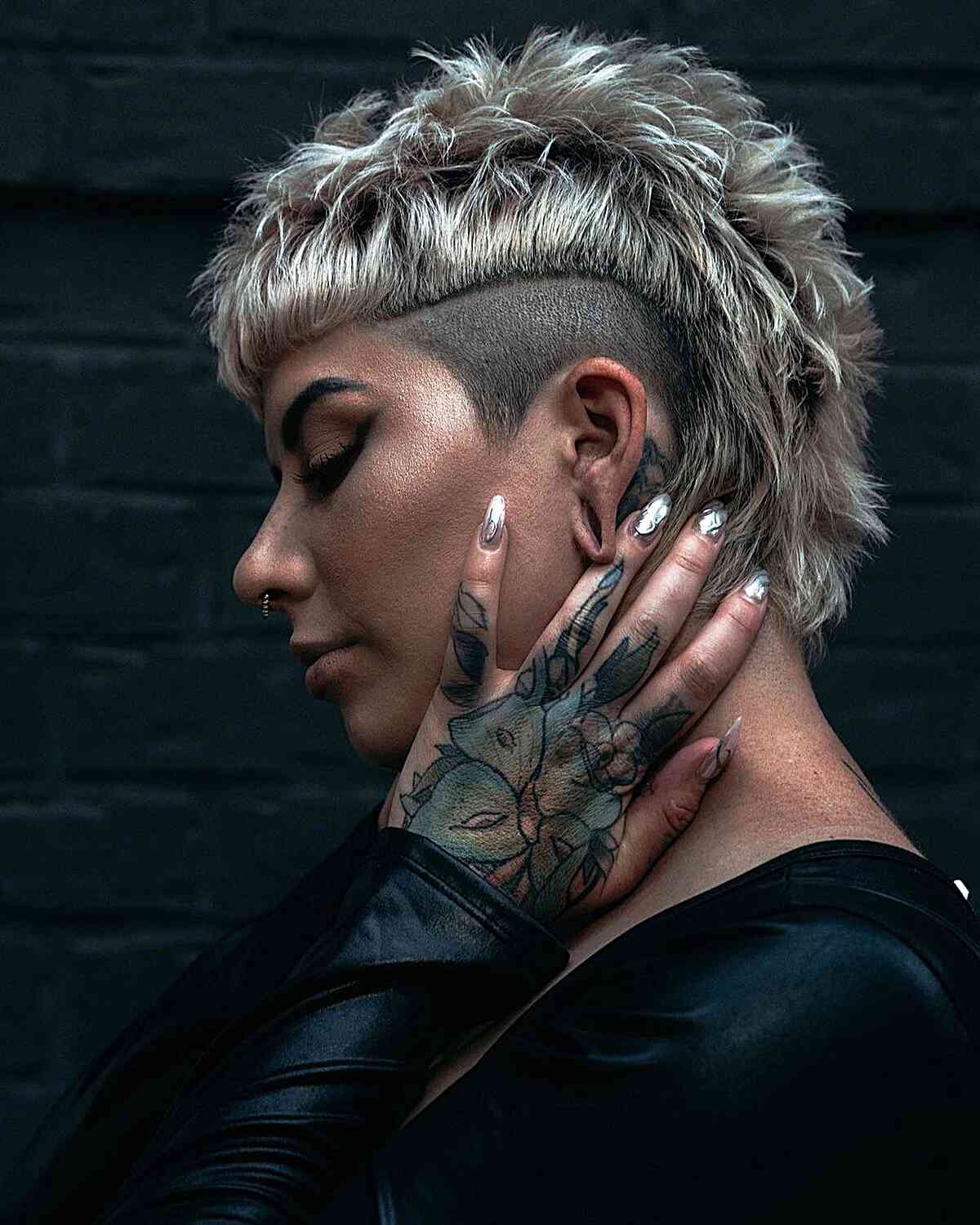 Spiky Platinum Mohawk With Undercut — Alt Hairstyles 2027