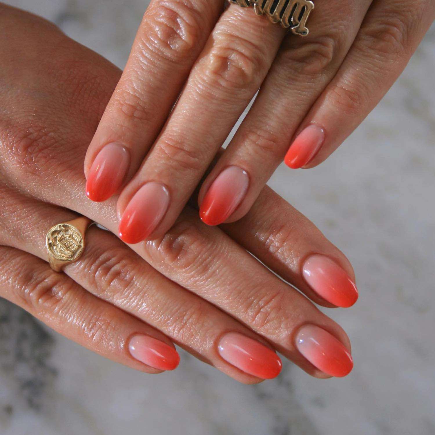 Coral with Cuticle Silver Lines Coral with Cuticle Silver Lines — Short Coral Nails 2027