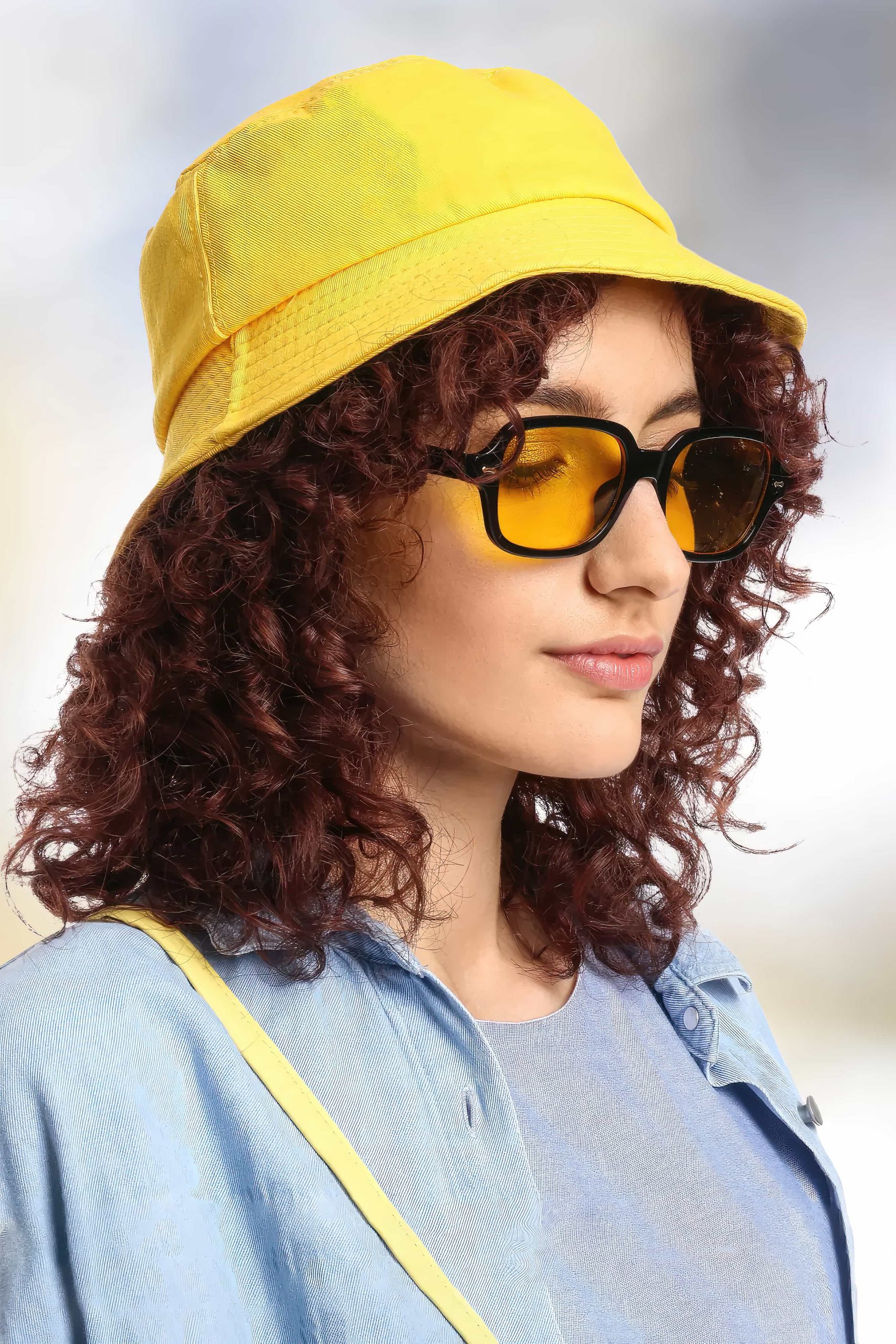 Layers Shoulder Length Curly Dark Brown With Curtain Bangs — Bucket Hat Hairstyles 2027