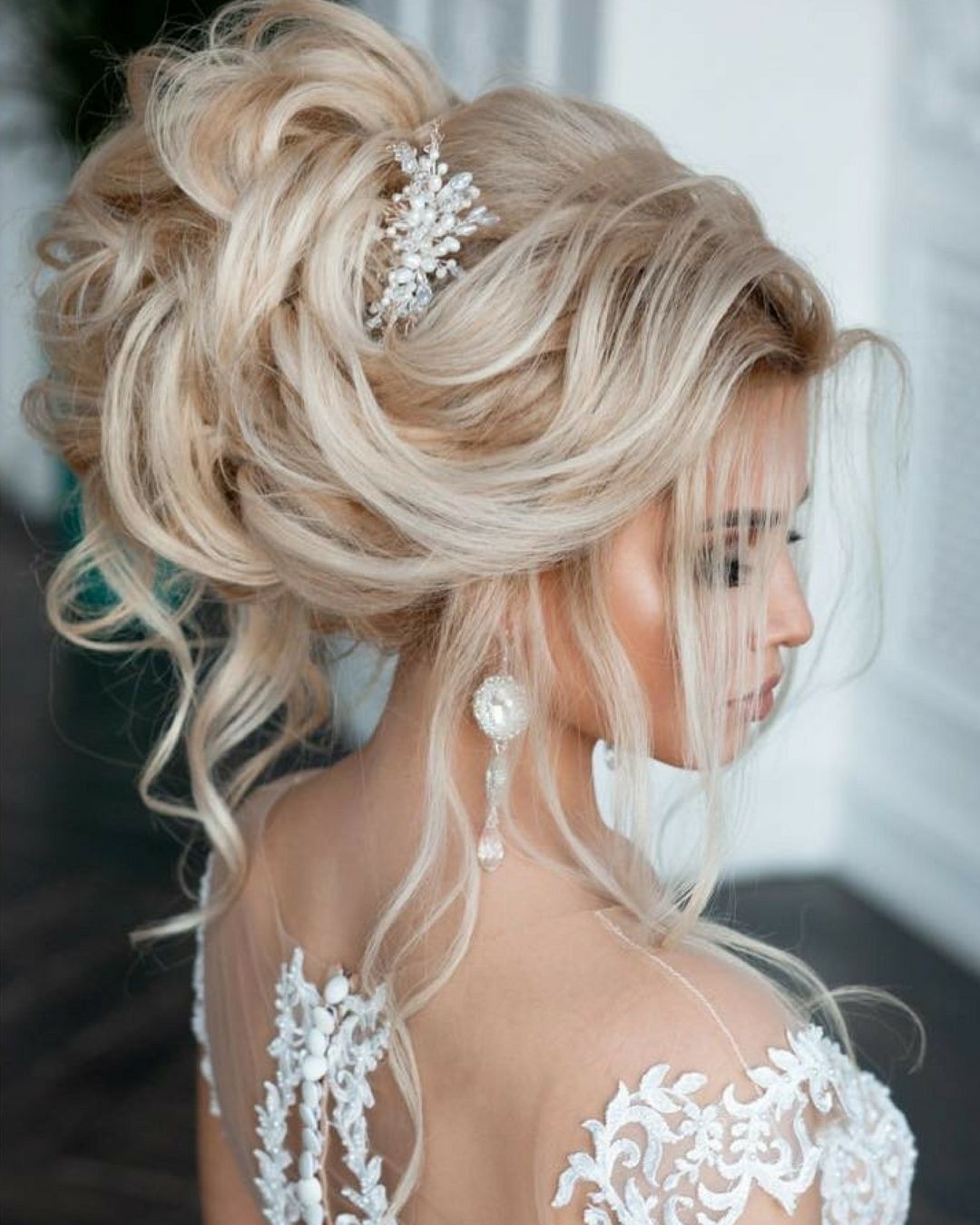 Voluminous Textured Updo With Loose Curls — Wedding Updos 2027