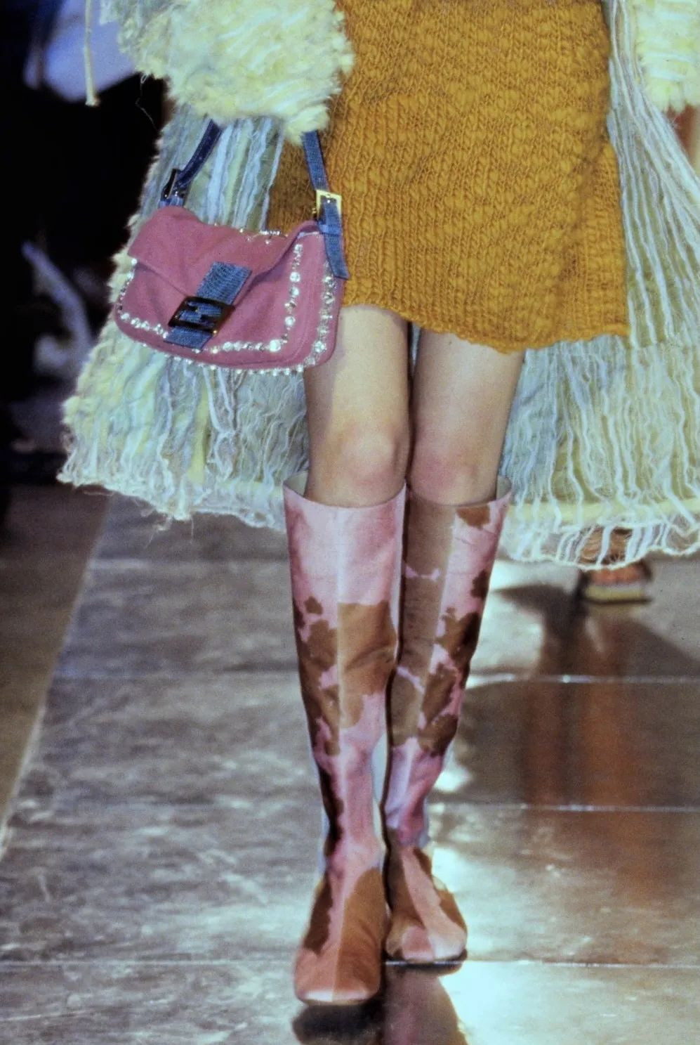 Crystal Embellished Fendi Baguette with Yellow Knit Dress Crystal Embellished Fendi Baguette with Yellow Knit Dress — Baguette Bag Aesthetic 2027