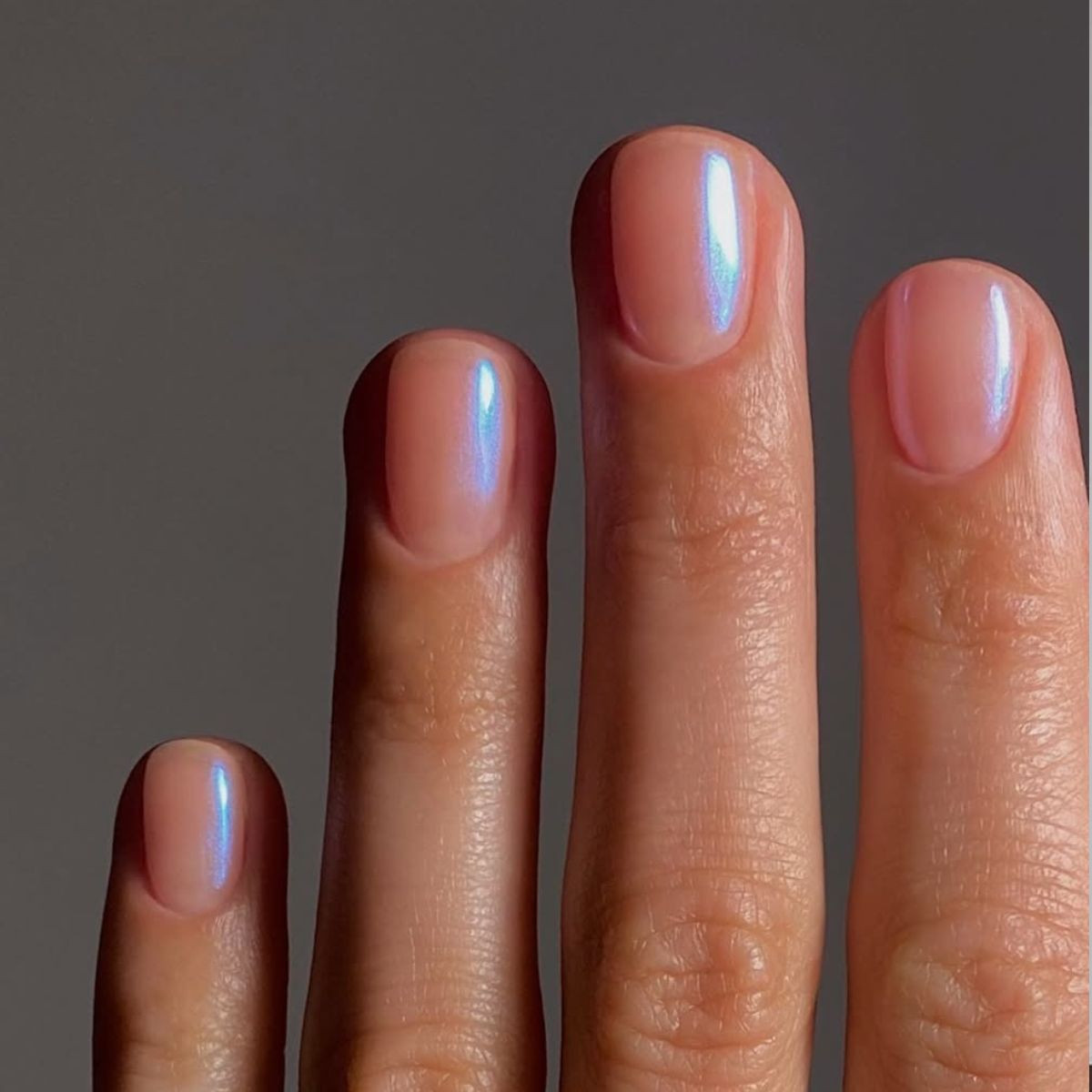 Translucent Pink Iridescent Shimmer Short Translucent Pink Iridescent Shimmer Short — Glazed Nails 2027