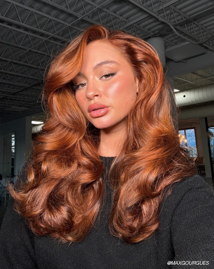 Glossy Deep Copper Mid-Back Waves Glossy Deep Copper Mid-Back Waves — Copper Hair 2027